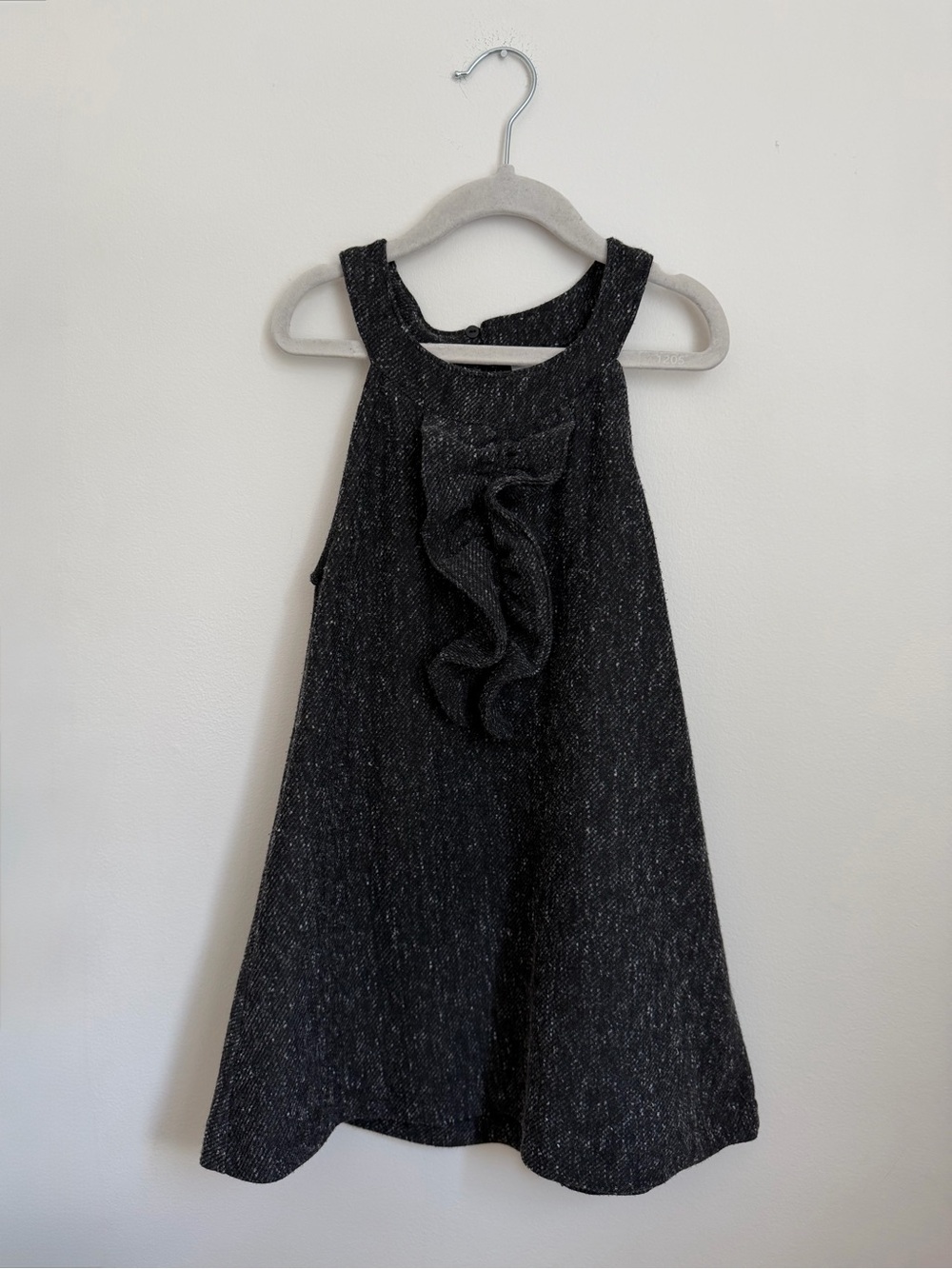 Zara Girls Black Tweed Ruffle Dress (Size 6)